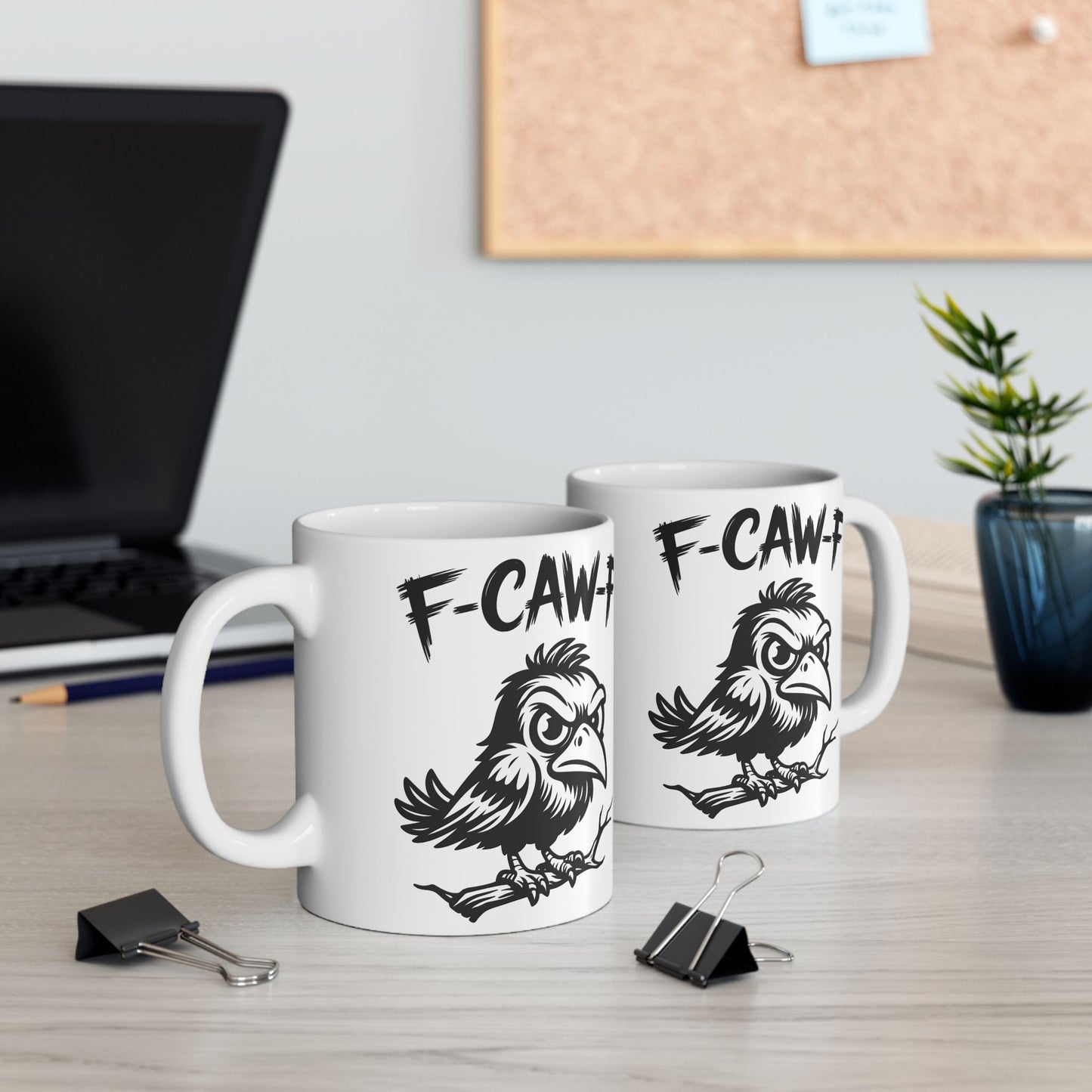 F-Caw-F Moody Raven - Ceramic Mug - Motivational Gift for Coffee Lovers, Office Desk Decor, Holiday & Birthday Present, Fun Quote