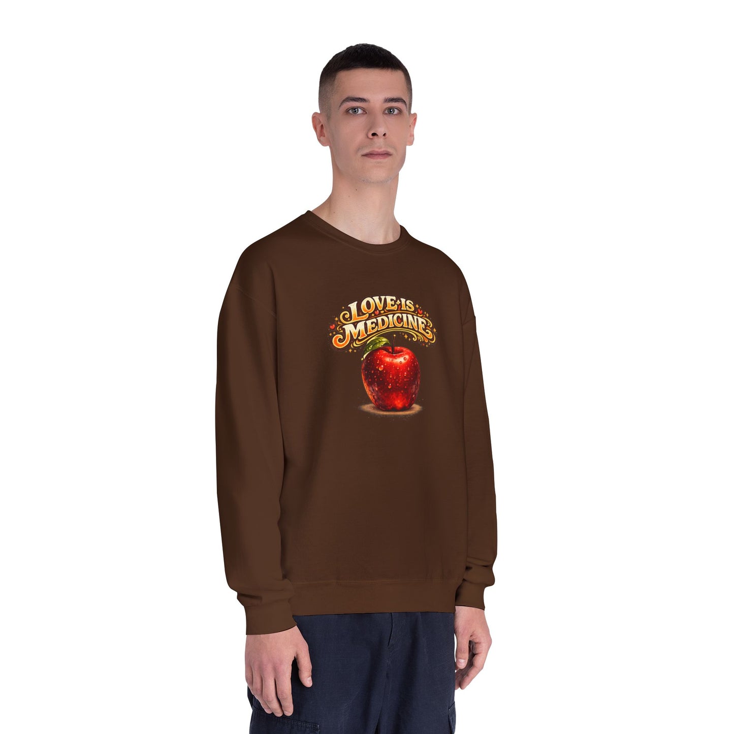 Unisex NuBlend® Crewneck Sweatshirt - Love is Medicine - Manzana