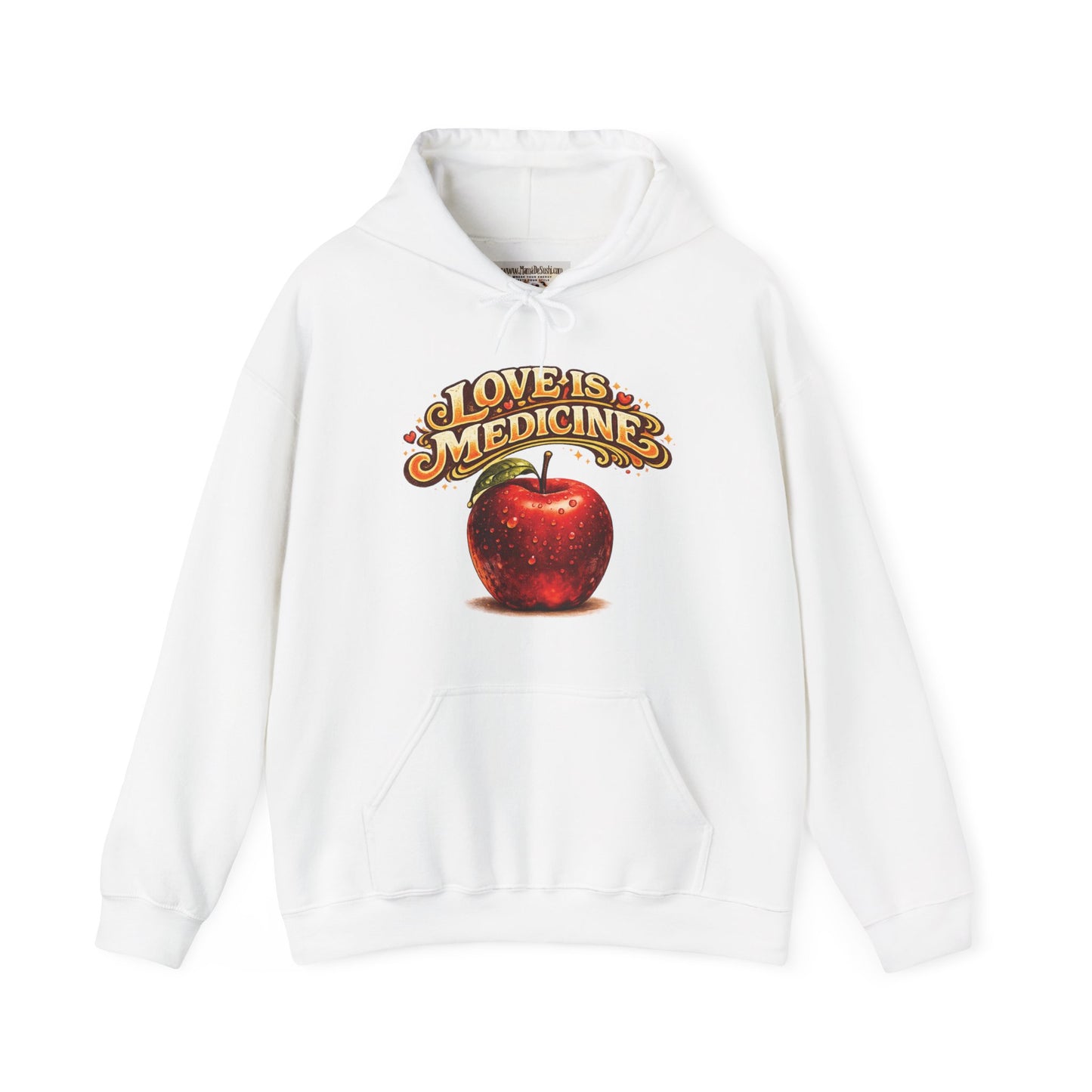 Unisex Heavy Blend™ Hooded Sweatshirt - Love is Medicine - Manzana