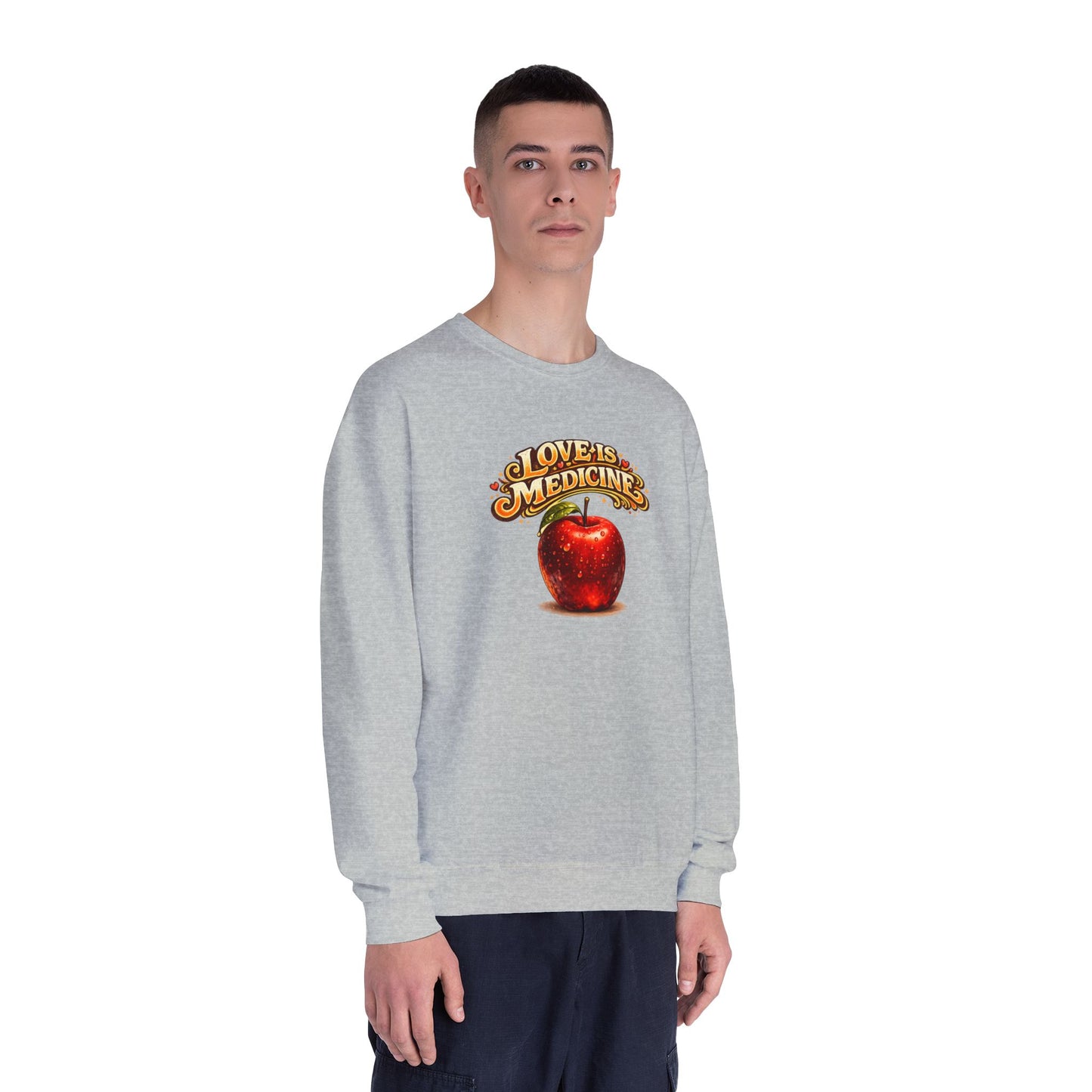 Unisex NuBlend® Crewneck Sweatshirt - Love is Medicine - Manzana