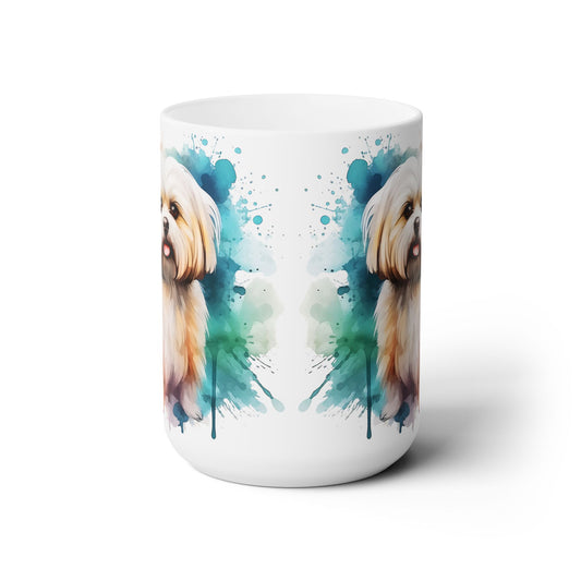 Maltese Maltipoo Watercolor - MamaDeSushi - Ceramic Mug 15oz