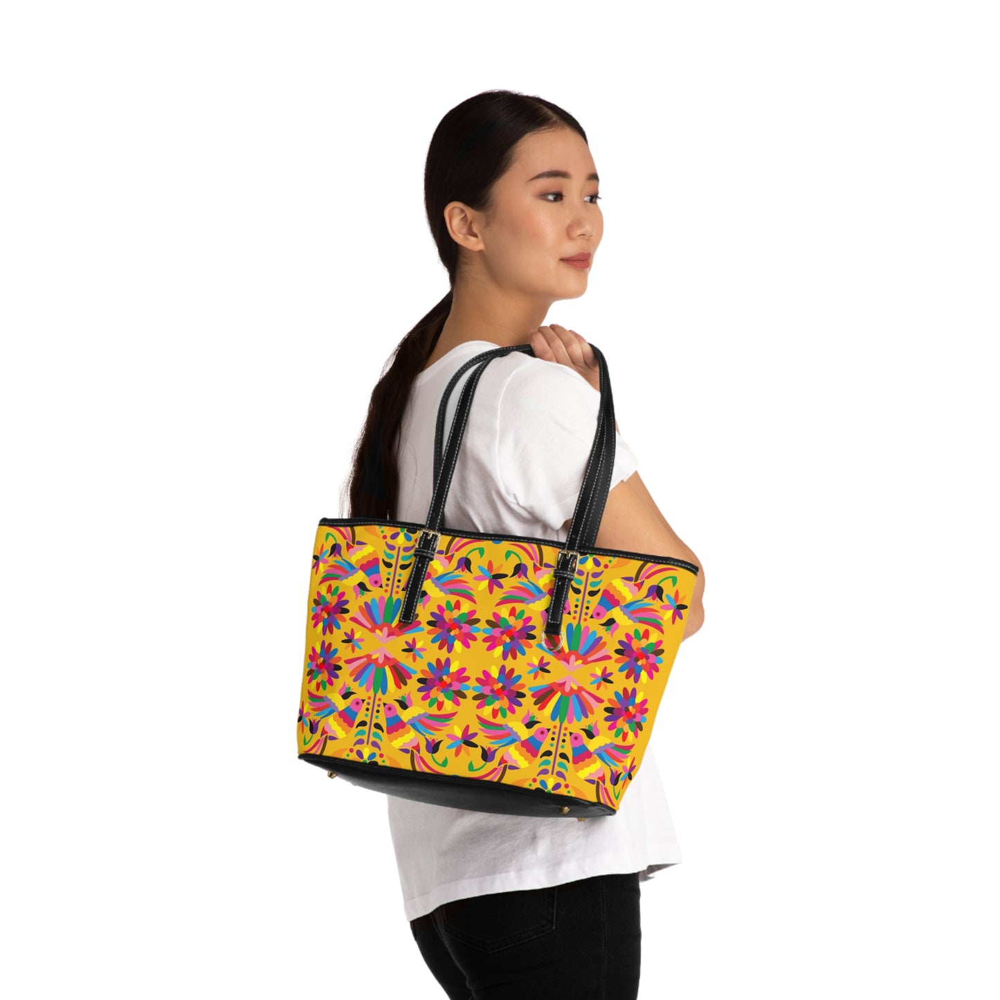 Yellow - Chic PU Leather Shoulder Bag - Fashionable Tote for Confident Women, Perfect Gift for Celebrations