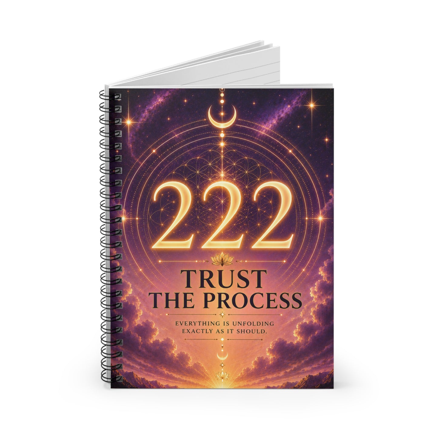 222 'Trust the Process' Spiral Notebook — Ruled Journal for Manifestation & Daily Reflection