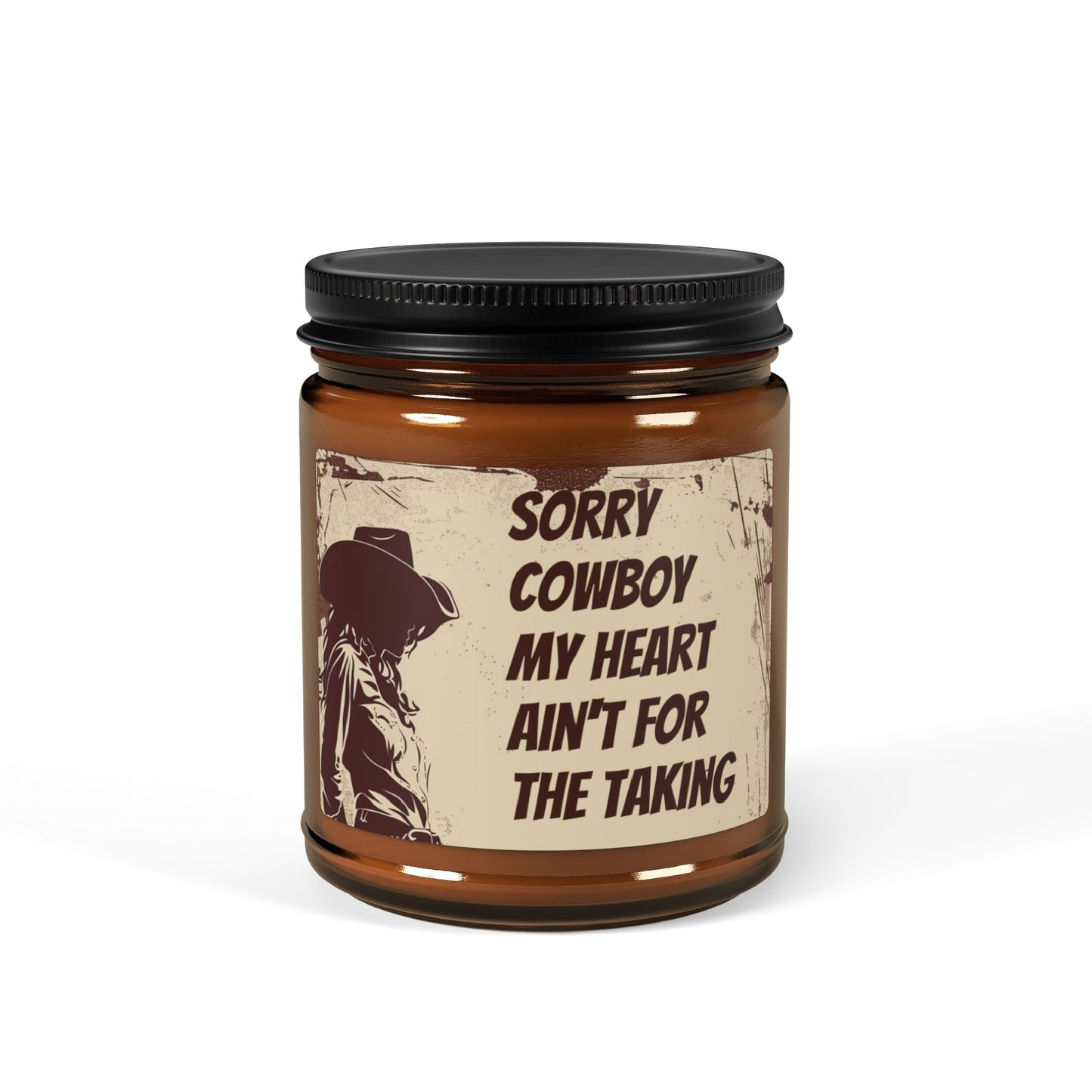 Rustic Cowboy Scented Candle - Amber Jar, Heartfelt Gift, Home Decor, Rustic Vibes, Unique Candle, Western Decor