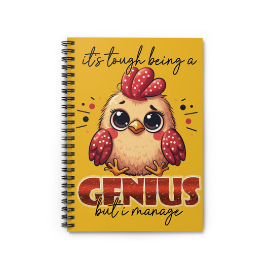 Genius Spiral Notebook - Ruled Line, Journal, Diary, Writing Notebook, Gift for Students, Back to School