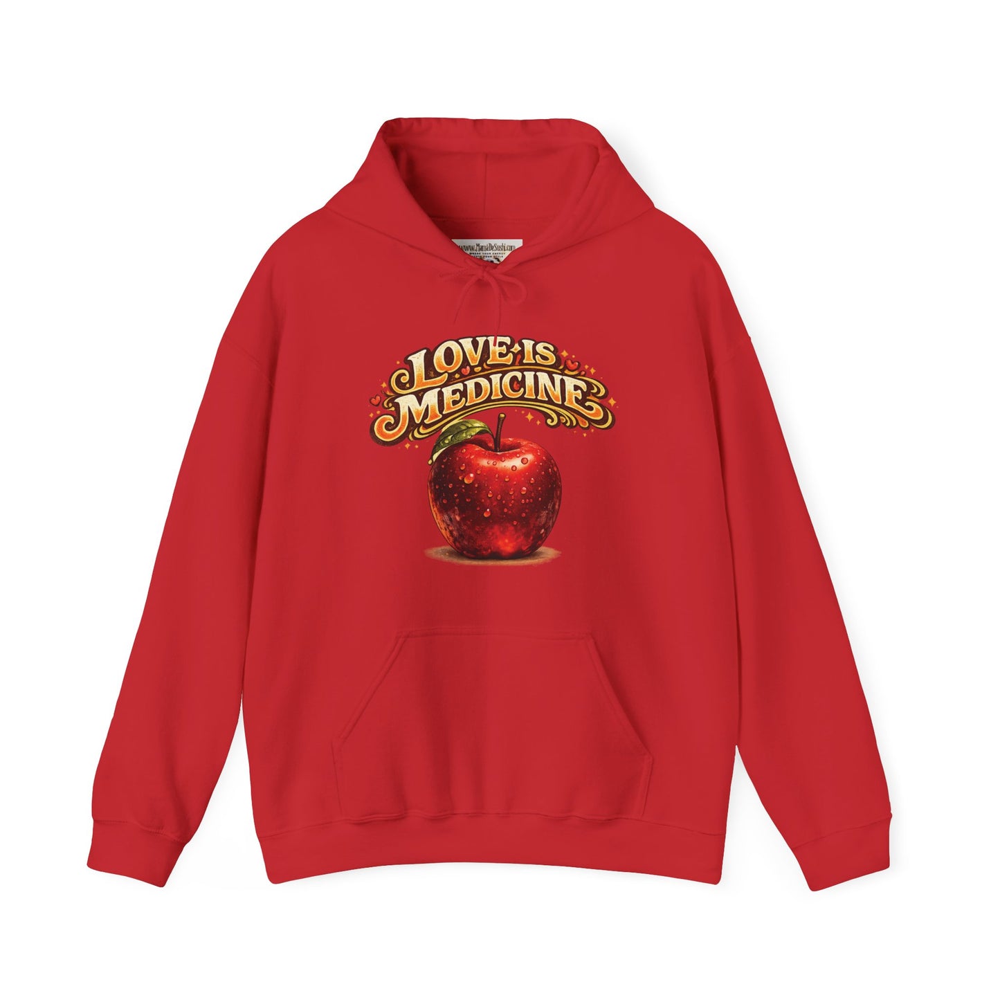 Unisex Heavy Blend™ Hooded Sweatshirt - Love is Medicine - Manzana