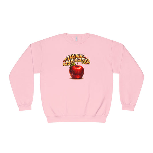 Unisex NuBlend® Crewneck Sweatshirt - Love is Medicine - Manzana