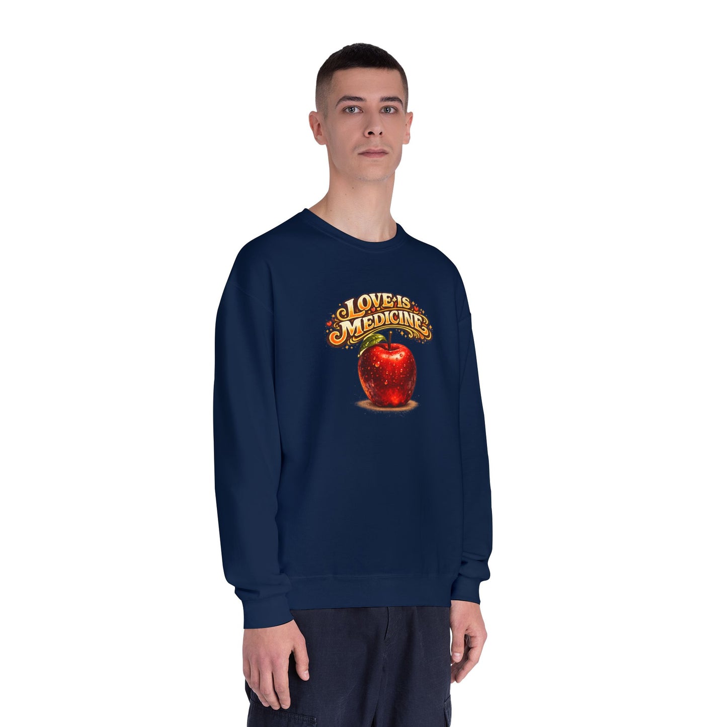 Unisex NuBlend® Crewneck Sweatshirt - Love is Medicine - Manzana
