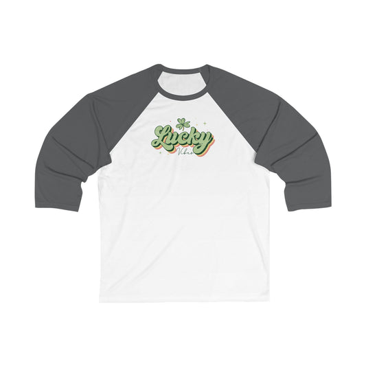 Baseball Tee Lucky Vibes Shirt, Unisex Raglan Lucky Charm Top, St. Patrick's Day Shirt, Lucky Vibes Clothing, Shamrock Baseball Tee