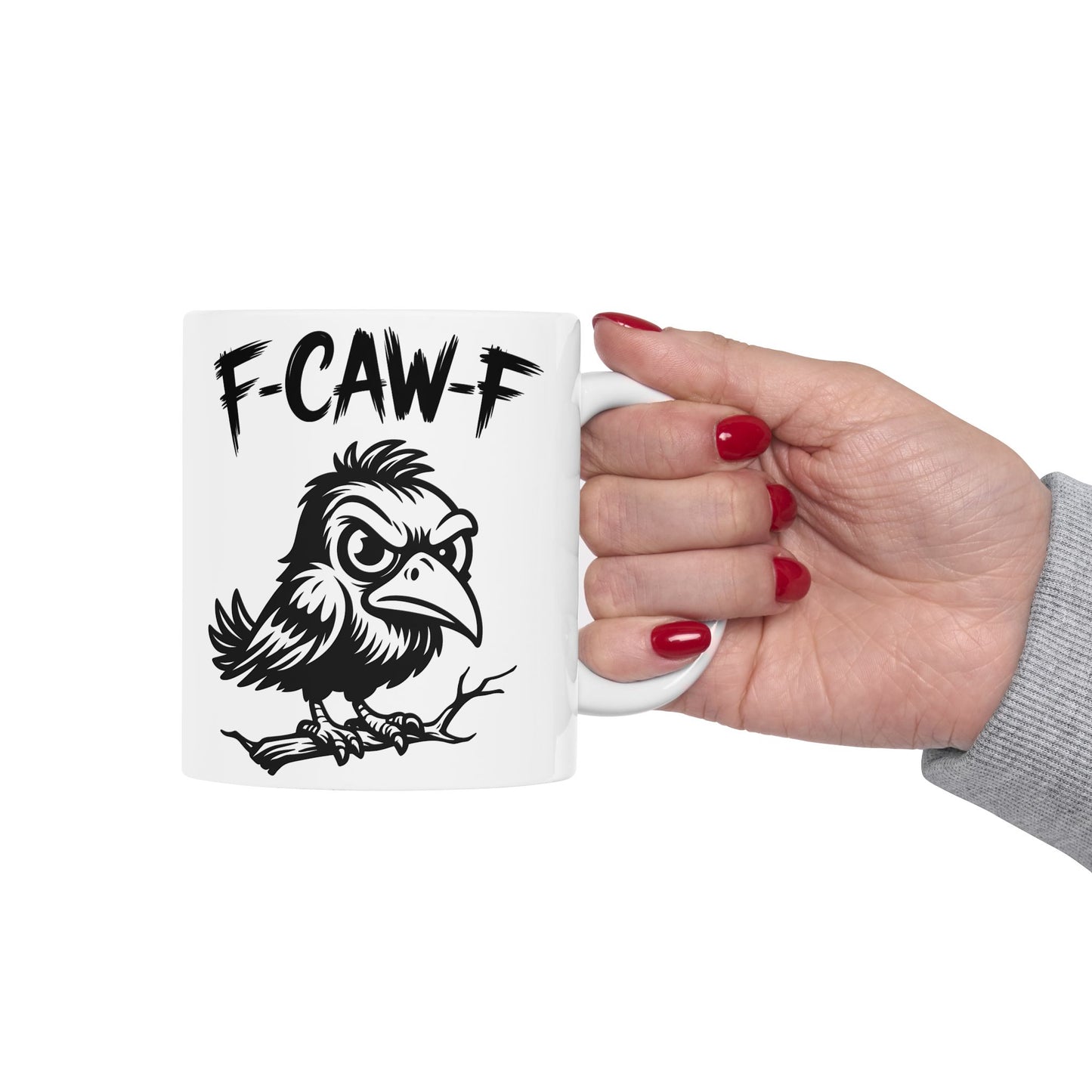 F-Caw-F Moody Raven - Ceramic Mug - Motivational Gift for Coffee Lovers, Office Desk Decor, Holiday & Birthday Present, Fun Quote