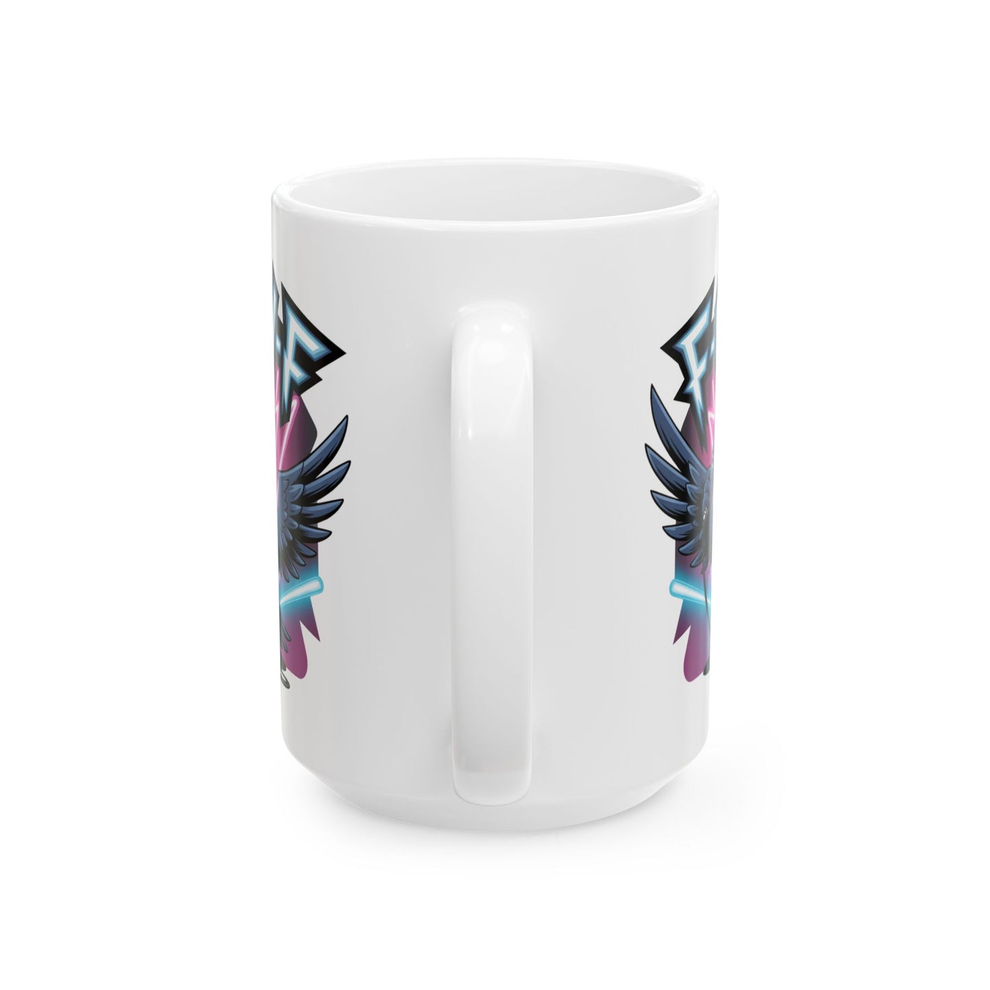 F-Caw-F Rockstar Raven - Ceramic Mug - Motivational Gift for Coffee Lovers, Office Desk Decor, Holiday & Birthday Present, Fun Quote Mug