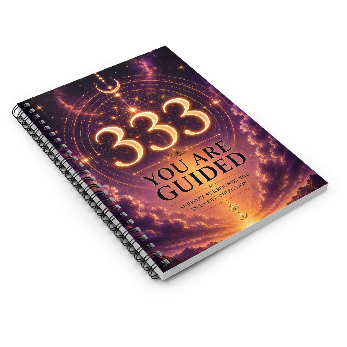 333 You Are Guided Spiral Notebook — Spiritual Guided Journal, Ruled Lined Notebook for Manifestation & Intuition