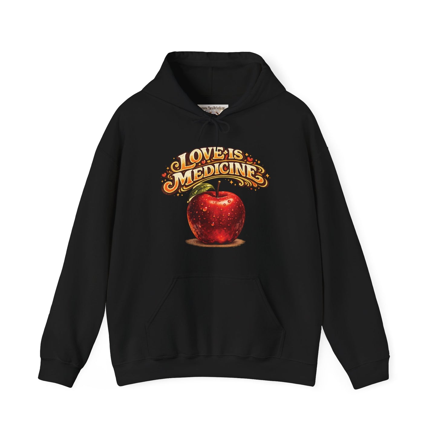 Unisex Heavy Blend™ Hooded Sweatshirt - Love is Medicine - Manzana
