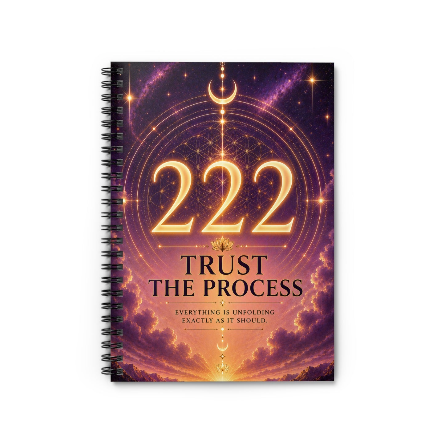 222 'Trust the Process' Spiral Notebook — Ruled Journal for Manifestation & Daily Reflection