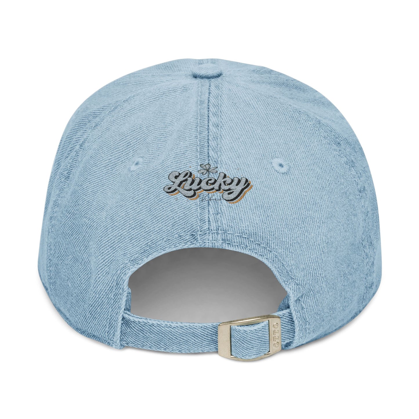 Lucky Embroidered Denim Hat, Casual Cap for Everyday Wear, Perfect Gift for Birthdays, Summer Outings, Trendy Accessories