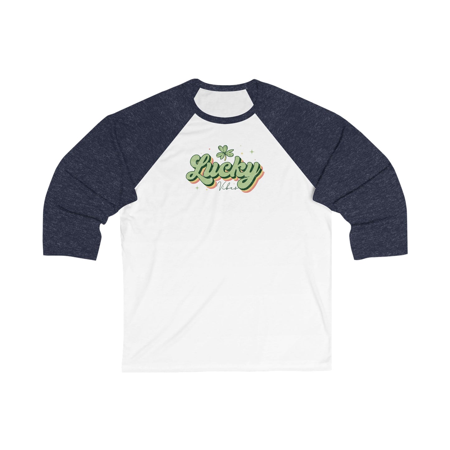 Baseball Tee Lucky Vibes Shirt, Unisex Raglan Lucky Charm Top, St. Patrick's Day Shirt, Lucky Vibes Clothing, Shamrock Baseball Tee