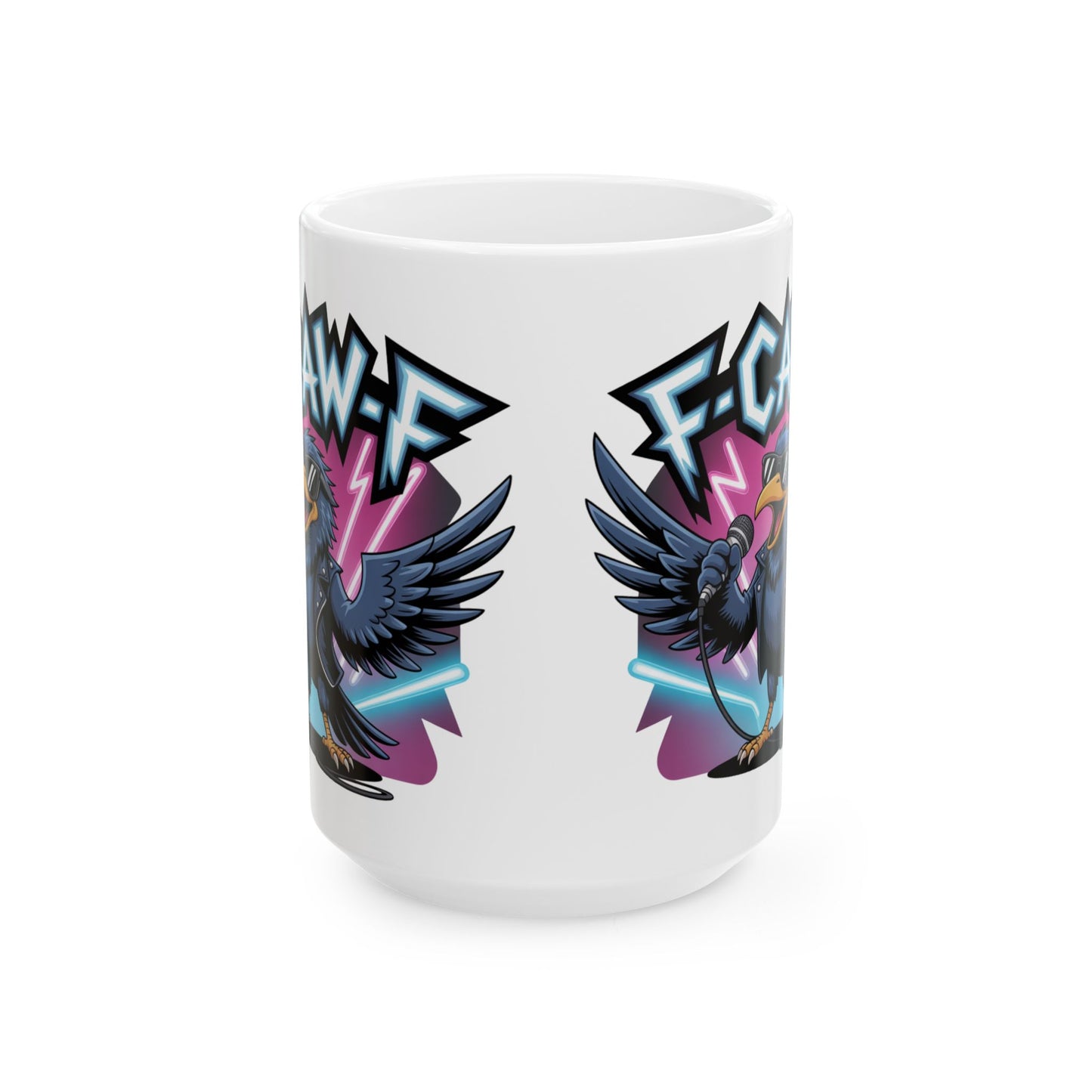 F-Caw-F Rockstar Raven - Ceramic Mug - Motivational Gift for Coffee Lovers, Office Desk Decor, Holiday & Birthday Present, Fun Quote Mug