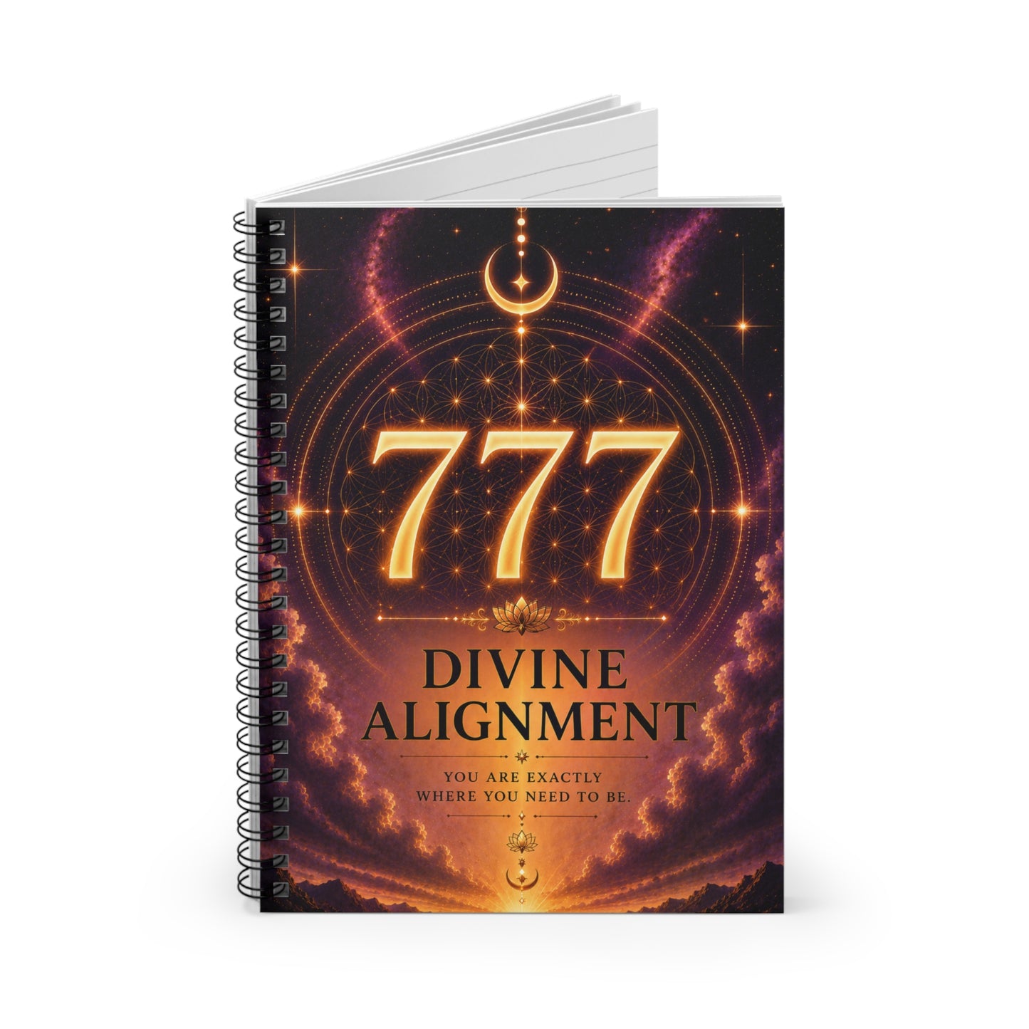777 Divine Alignment Spiral Notebook — Spiritual Journal for Manifestation & Intuition