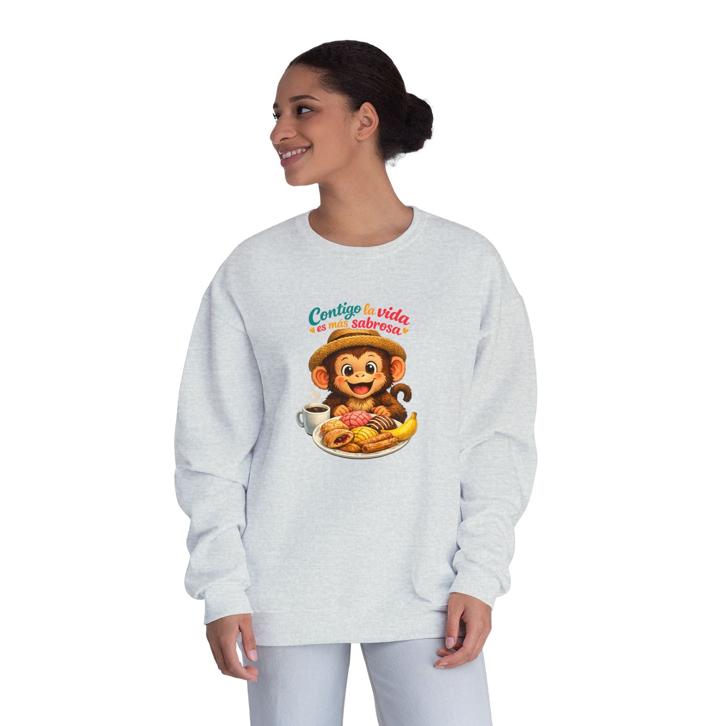 Unisex NuBlend® Crewneck Sweatshirt - Contigo La Vida Es Mas Sabrosa