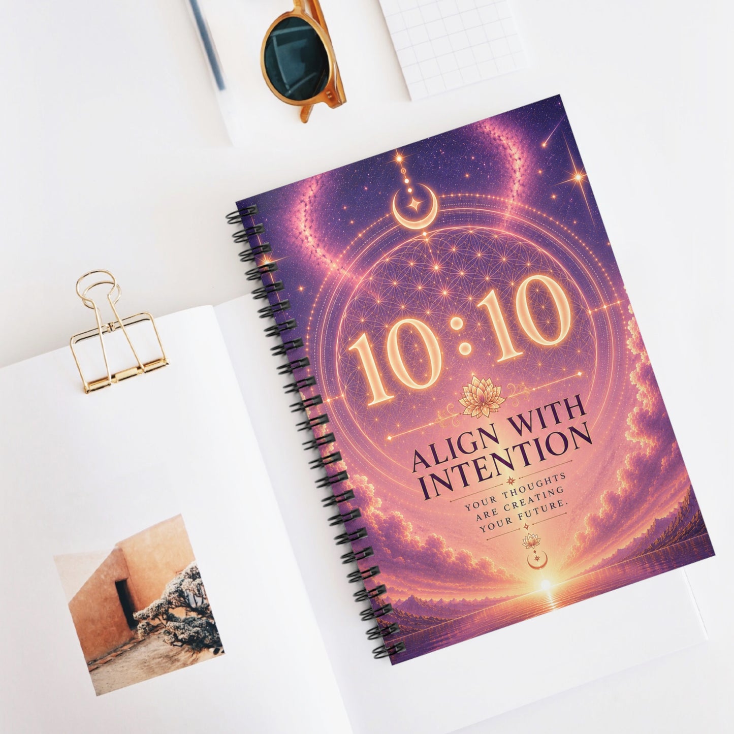 10:10 Align With Intention Notebook — Ruled Spiral Journal for Manifestation & Daily Intentions