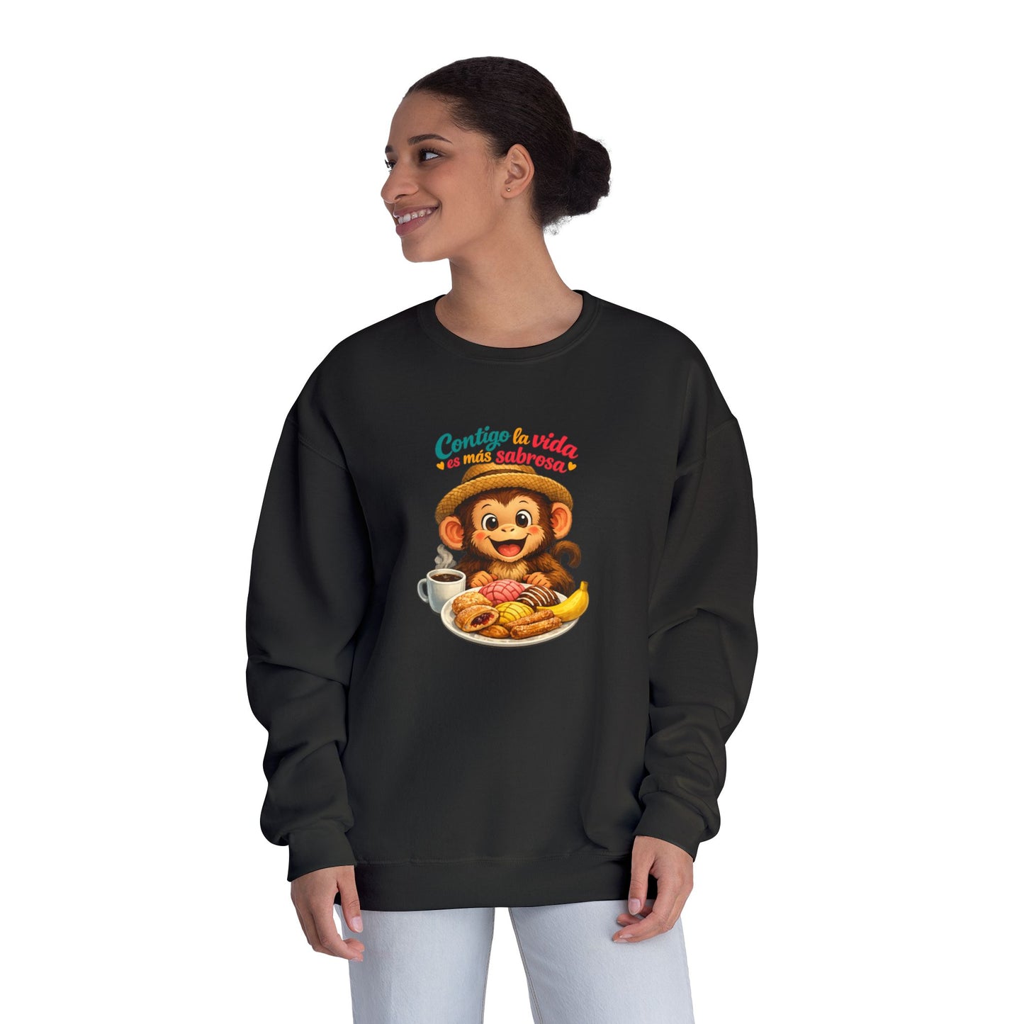 Unisex NuBlend® Crewneck Sweatshirt - Contigo La Vida Es Mas Sabrosa