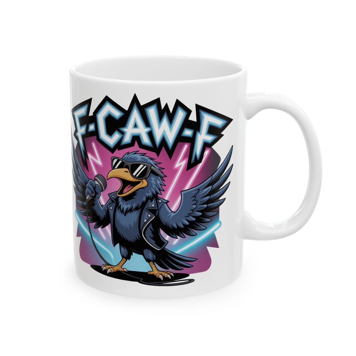 F-Caw-F Rockstar Raven - Ceramic Mug - Motivational Gift for Coffee Lovers, Office Desk Decor, Holiday & Birthday Present, Fun Quote Mug