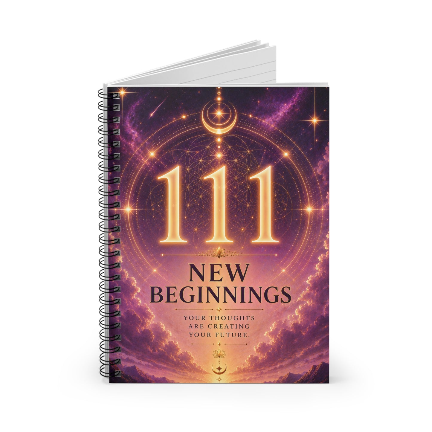 Spiral Notebook — "111 New Beginnings" Guided Journal (Ruled)
