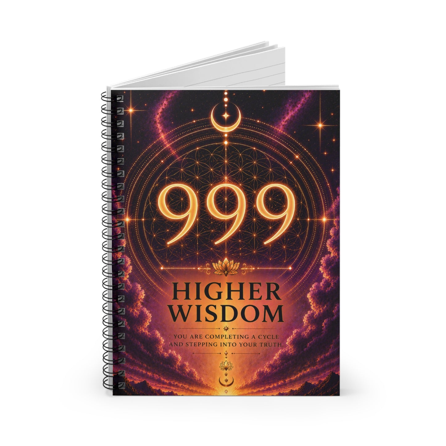 999 Higher Wisdom Spiral Notebook — Guided Reflection Journal for Spiritual Growth