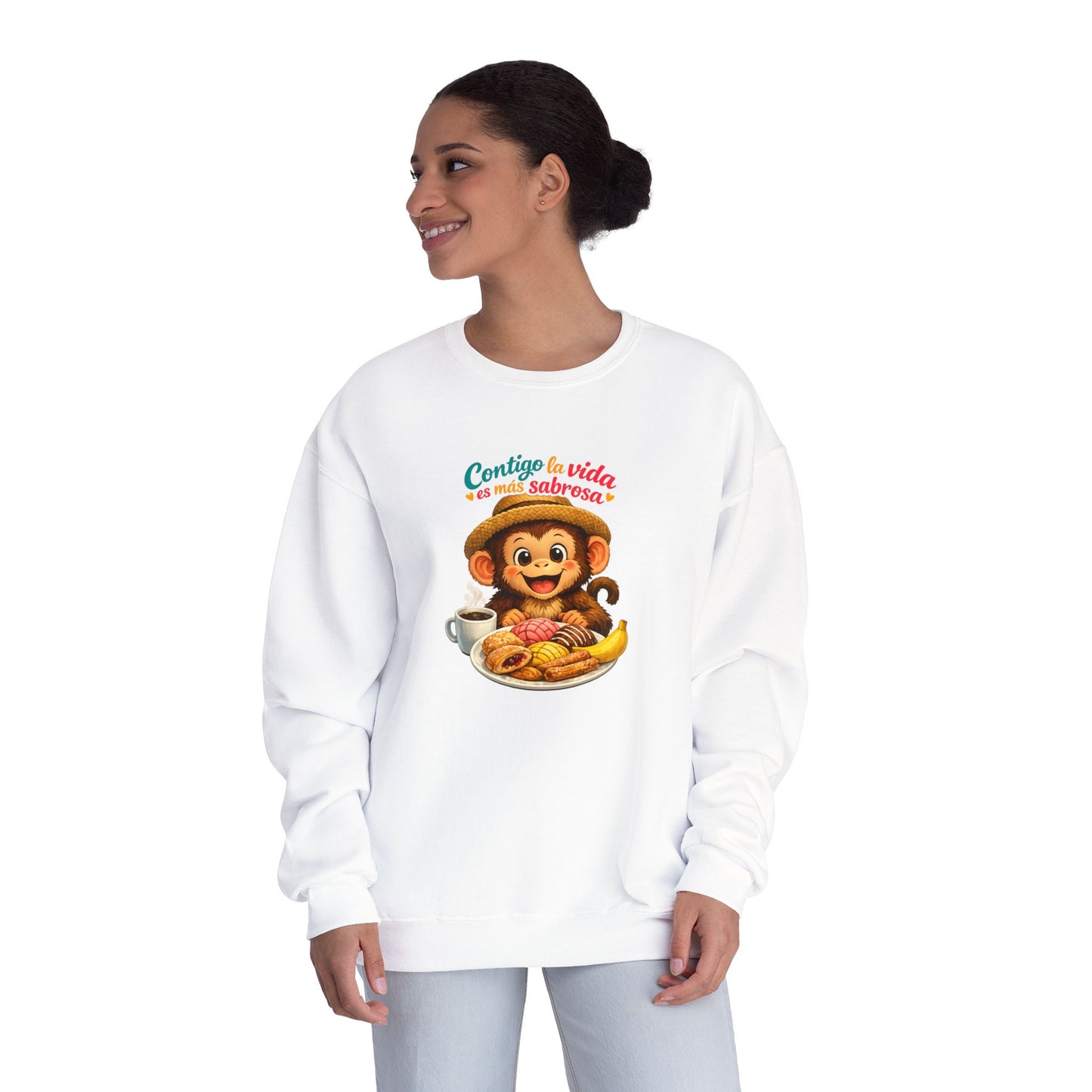 Unisex NuBlend® Crewneck Sweatshirt - Contigo La Vida Es Mas Sabrosa